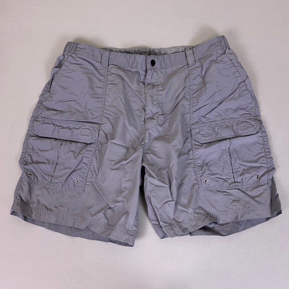 Wrangler Cargo Shorts Men's Size 40 Gray Nylon Ripstop Elastic Waist Outdoor